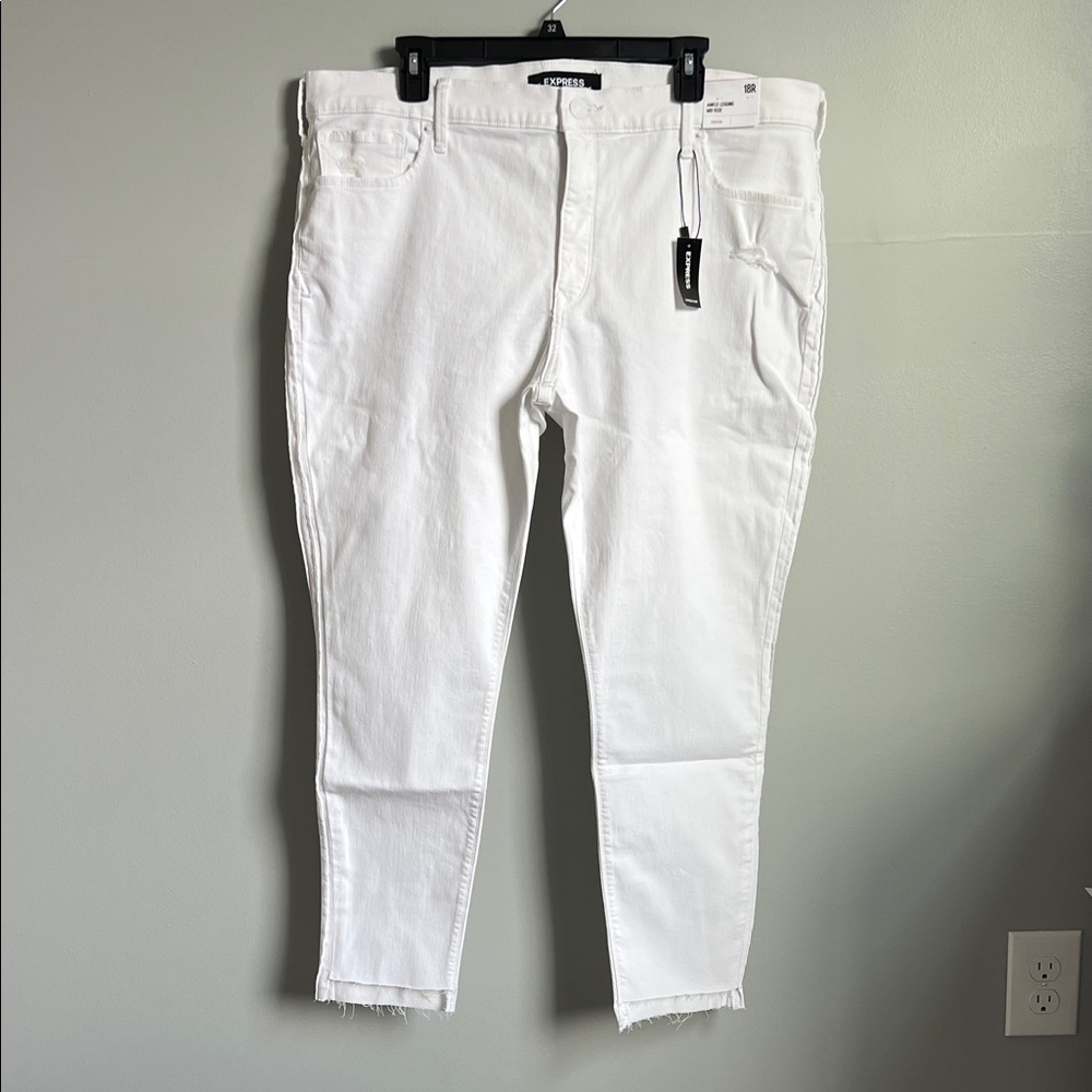 Express White Ankle & Cropped Jeans